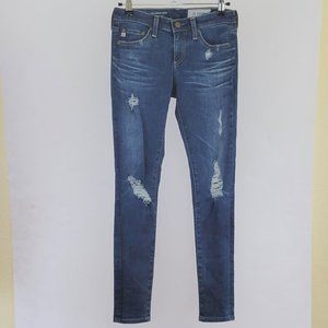 AG Legging Skinny Ankle Distressed Jean, 10 Year Destroyed Medium Wash